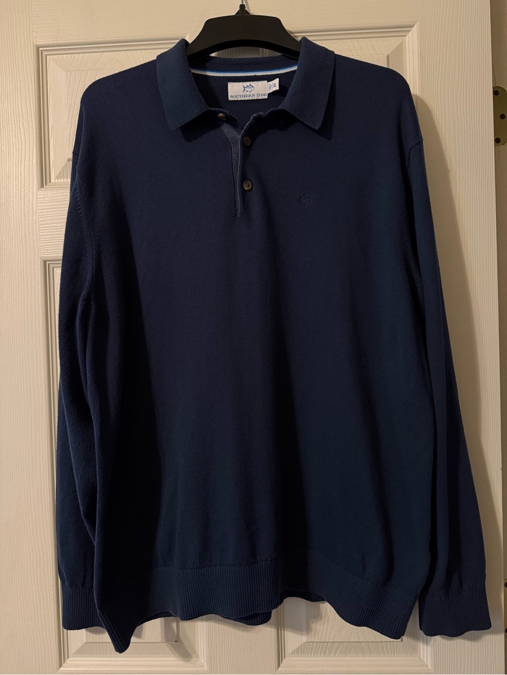 Southern Tide Navy Long Sleeve Polo Sweater